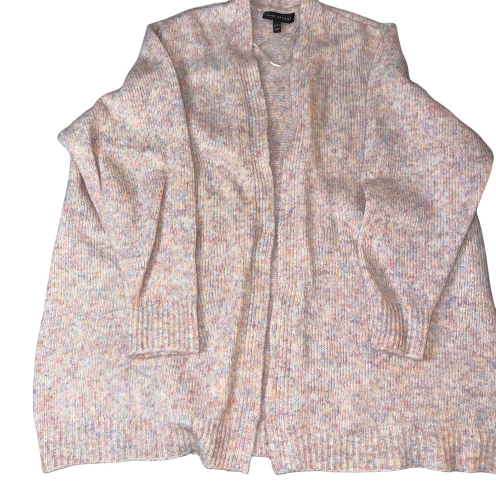 Lane Bryant‎ Cardigan Sweater Multi Color Speckled Knit Open Front Women 22/24